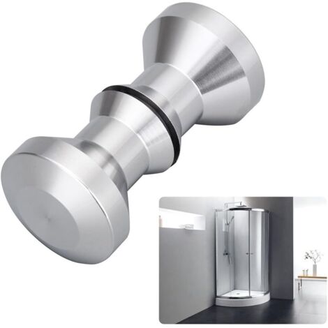Poignée de porte de douche ronde en acier inoxydable massif poli (30 mm)