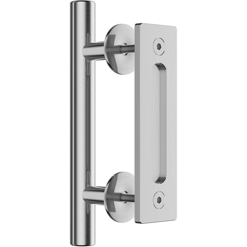 Poignée de porte de grange coulissante en acier inoxydable, double face, idéale pour portails, garages, abris de jardin et meubles.