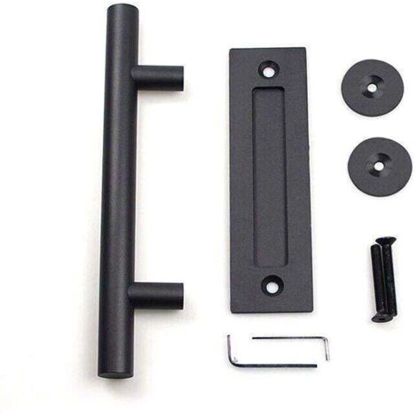 Poignée de porte de grange coulissante encastrée de 30 cm (12 pouces) en acier inoxydable pour portes et portails en bois.
