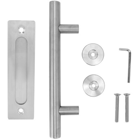 Poignée de porte de grange en acier inoxydable, traction double face pour garage, hangar, placard