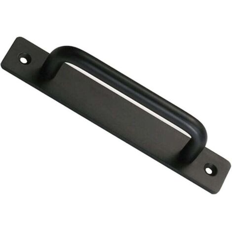 Poignée de porte de grange, poignée de porte de grange coulissante parfaite incluse 2 vis - noir, 150 mm