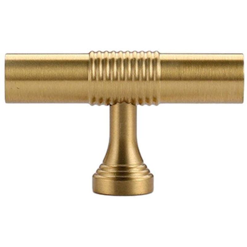 Poignée de porte de meuble dorée, 6 tailles, finition bronze clair luxueux, pour tiroir de placard, trou unique