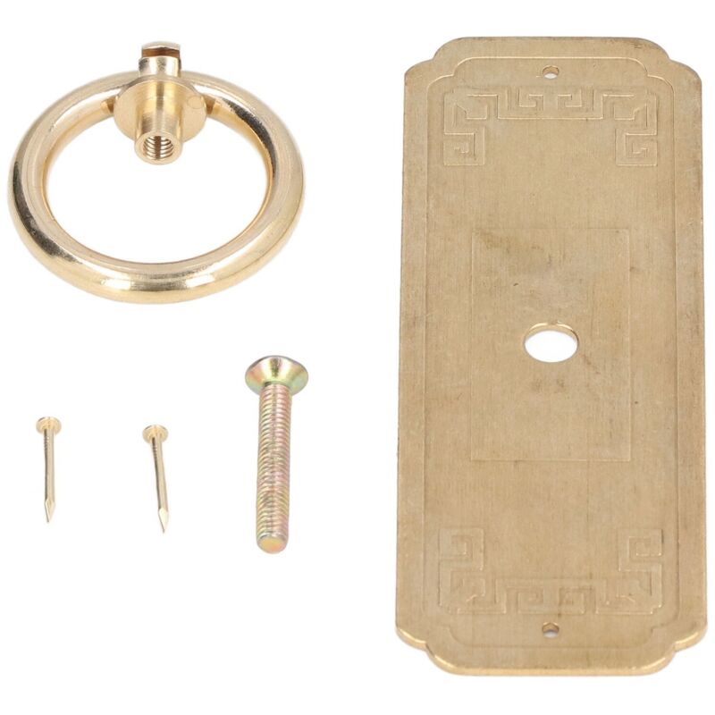 Poignée de Porte de Meuble en Cuivre Pur Style Antique, Longueur 10cm, pour Armoire et Fenêtre Rétro