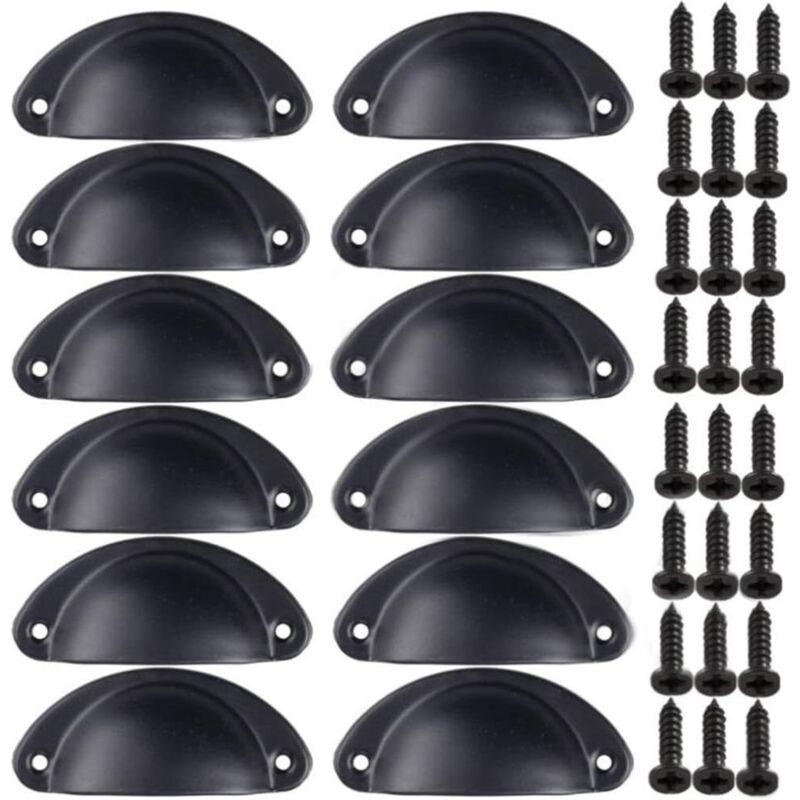 Poignée de porte de tiroir d'armoire, poignée de coquille rétro de tiroir d'armoire décorative rétro, poignée de porte d'armoire rétro en fer incurvé