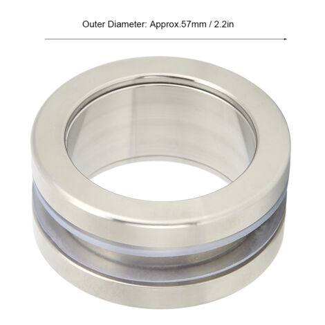 Poignée de porte de verre rond encastrée en acier inoxydable chromé brossé 57mm/2.2in, kit d'installation complet pour cabinet et fenêtre