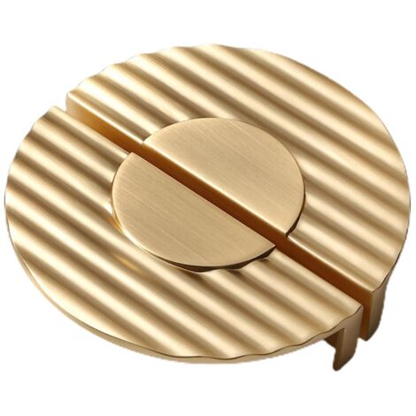 Poignée de porte demi-cercle à un trou en forme de croissant de lune pour table de chevet ou bibliothèque - Lot de 2 - Finition fil de cuivre