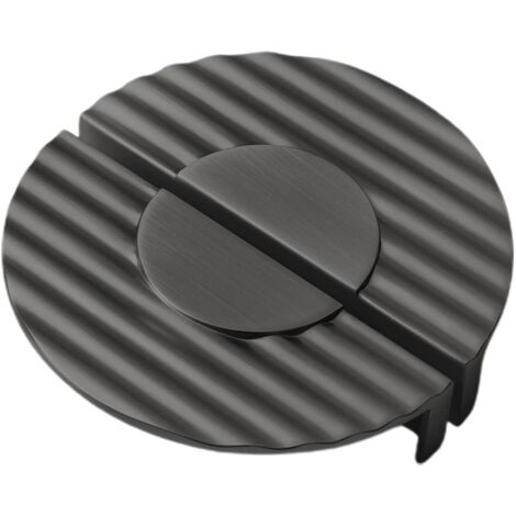 Poignée de porte demi-cercle à un trou en forme de croissant de lune pour table de chevet ou bibliothèque - Lot de 2 - Nickel noir brossé