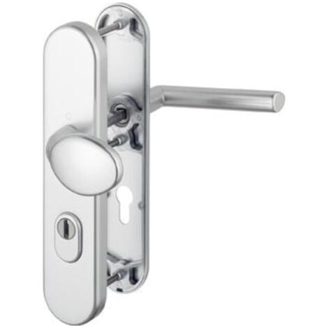 Poignée de porte d'entrée à cylindre – Aluminium – Entraxe 92mm – Finition métal – Installation rapide HOPPE – Compatible portes 66-71mm - PZ-92