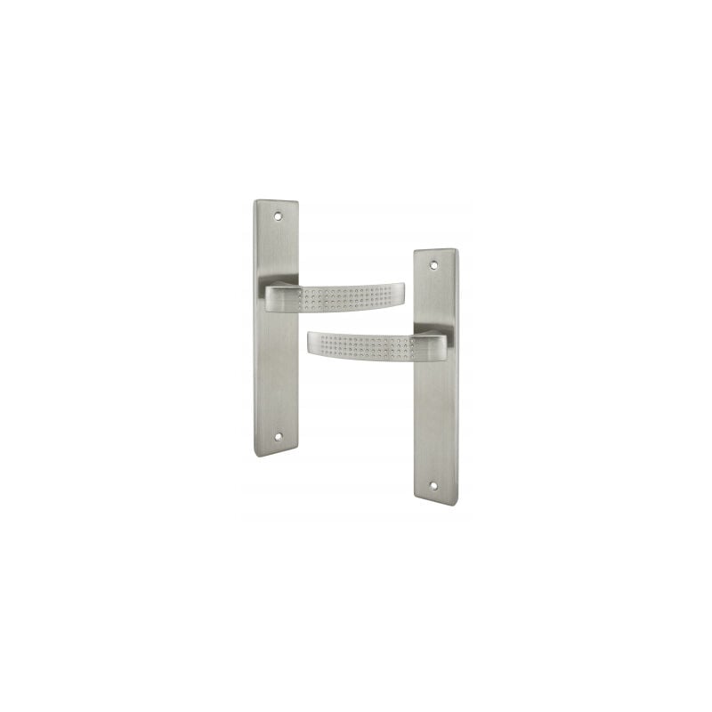 Ouvre&Déco - 2 poignées de porte lilou sans trou,zamak nickel mat entraxe 195 mm