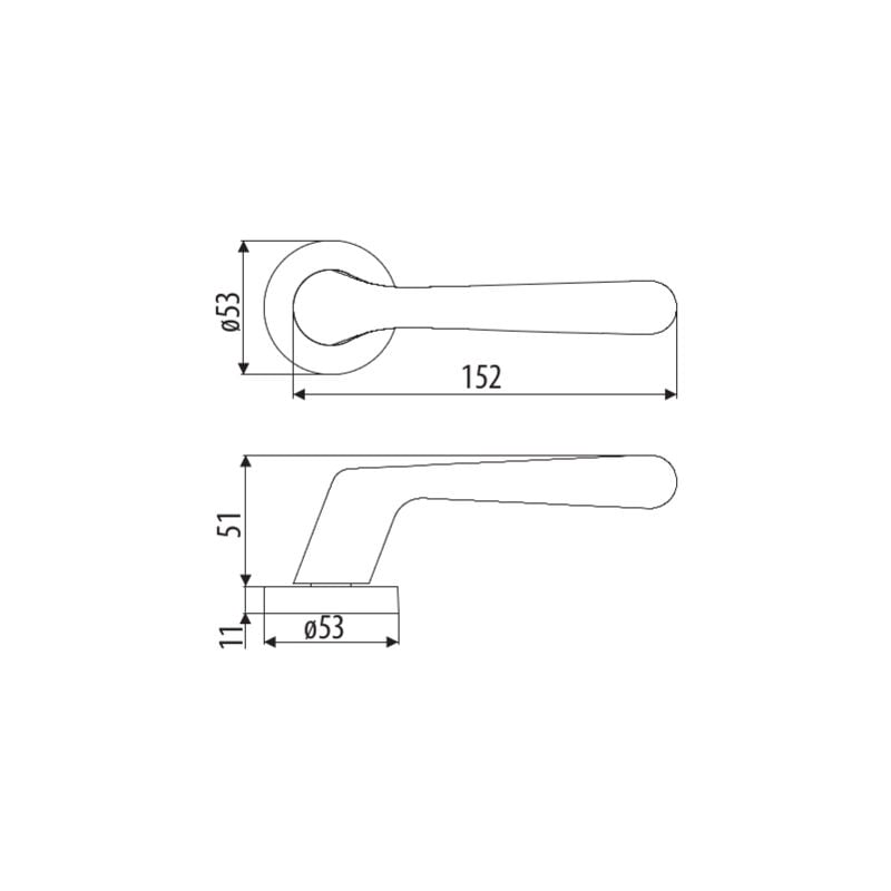 Poignée de porte DH36, Modi, plaque ronde, or antique