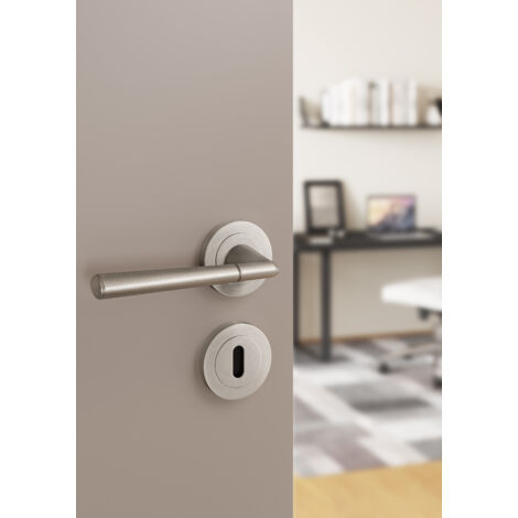 Poignée de porte DH81, Erni, Basic Line, plaque ronde, noir super mat