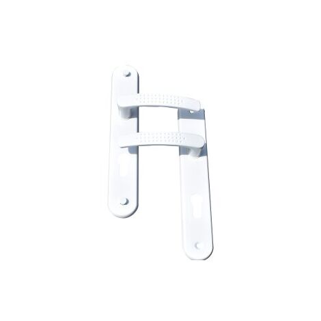 Poignée de porte d'intérieur Elona blanche – Aluminium époxy – Entraxe 195mm – Épaisseur 38-46mm – Compatible avec serrures à relevage – Home Friendly