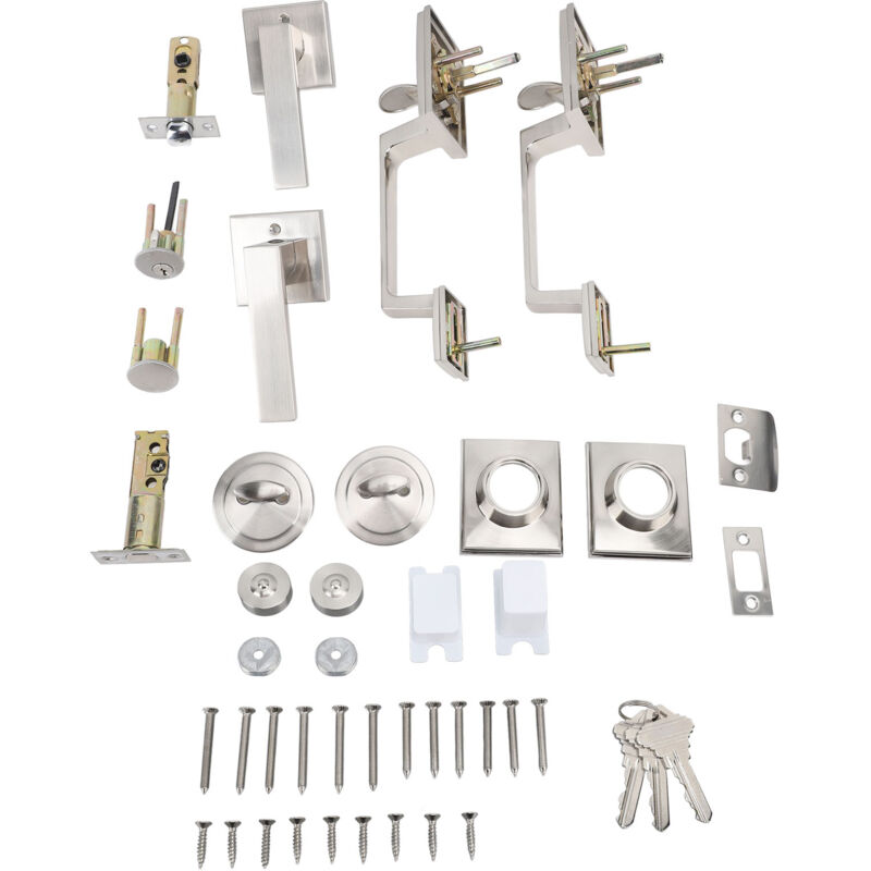 Ineasicer - Poignée de porte double espacement des trous Poignée de porte double carrée, ajustable et très résistante, blanche