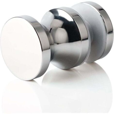 Poignée de Porte Douche Ronde Poigné de Porte en Verre Salle de Bain, en Acier Inoxydable SUS304, Finition Chromée Polie, EL9000