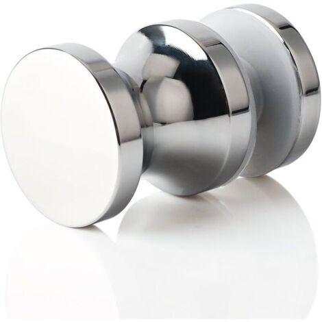 Poignée de Porte Douche Ronde Poigné de Porte en Verre Salle de Bain, en Acier Inoxydable SUS304, Finition Chromée Polie, EL9000