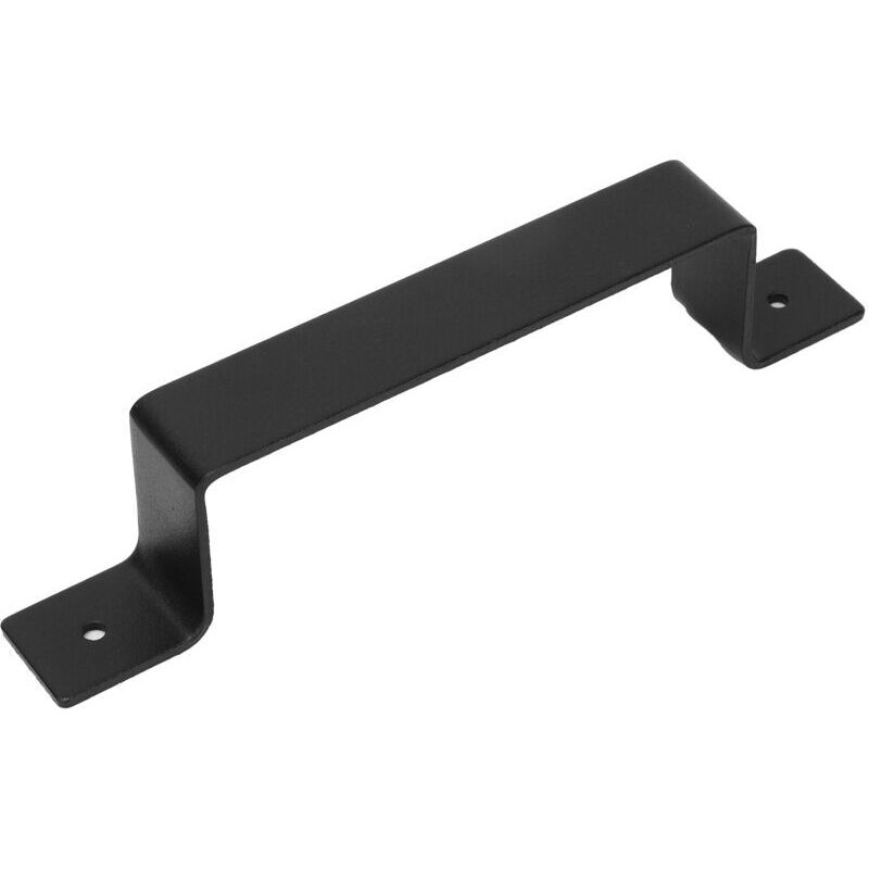 Poignée de porte en acier noir de carbone à angle droit pour hangar d'armoire de grange