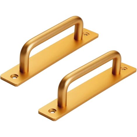 Poignée de porte en alliage d'aluminium, poignée de porte d'armoire, espacement des trous 128 mm, 2 pièces, or