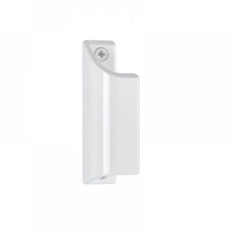 Poignée de porte en aluminium blanc 90 mm – Antirouille – Pour porte-fenêtre – Entraxe 76 mm – Vis incluses