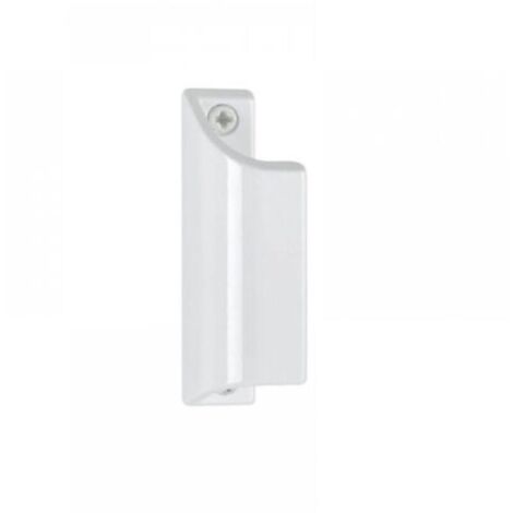 Poignée de porte en aluminium blanc 90 mm – Antirouille – Pour porte-fenêtre – Entraxe 76 mm – Vis incluses
