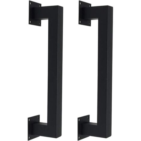 Poignée de porte en fer noir, poignée de porte en tube de peinture carré, porte d'entrepôt de style industriel/porte d'armoire/poignée de porte en bois,
