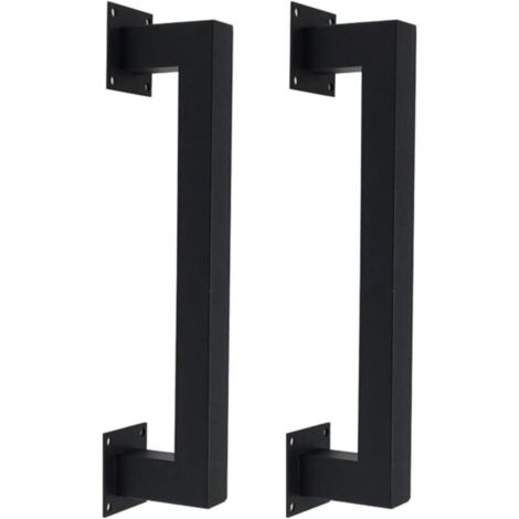 Poignée de porte en fer noir, poignée de porte en tube de peinture carré, porte d'entrepôt de style industriel/porte d'armoire/poignée de porte en bois,