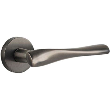 Poignée de porte en laiton avec serrure intégrée pour chambre, salle de bain et intimité. Serrure moderne gris galaxie.