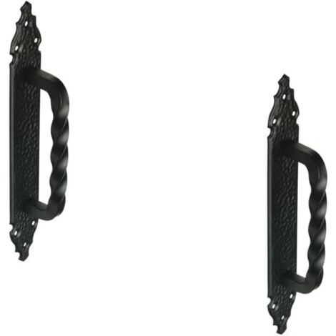 Poignée de porte en métal massif 2 poignées de porte pliante pour meubles Longueur : 280 mm TRAUNSTEIN Poignées de meubles noir mat - design classique