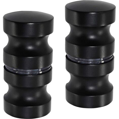 poignée de porte en verre, 2,4 pouces en alliage d'aluminium single hole pull, solide cylindrique cabine de douche coulissante porte en verre pull (2, black2)