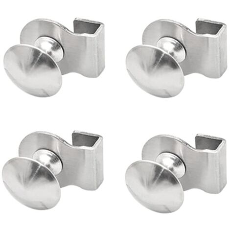 Poignée de porte en verre, poignée à clip en verre, alliage de zinc, sans perçage, clips de porte, pinces, poignées pour verre, 3-5 mm, vitrines, armoires, tiroirs (A（4PCS)