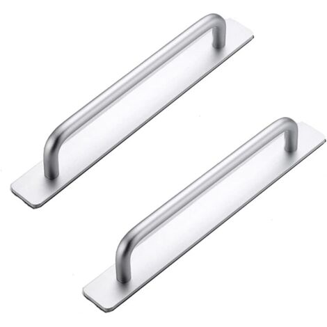 Poignée de porte et fenêtre en alliage d'aluminium porte en bois poignée de fenêtre (2 pièces argent)