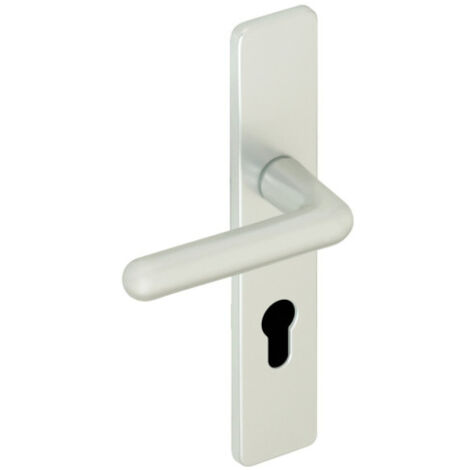 Poignée de porte extérieure sur plaque GOLF Clé I - ASSA ABLOY BEZAULT Argent