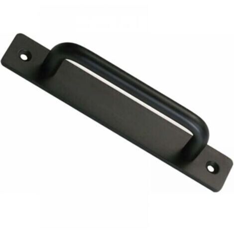 Poignée de porte grange coulissant Noir 150mm - Alliage aluminium avec 2 vis pour portail, armoire, tiroir, garage
