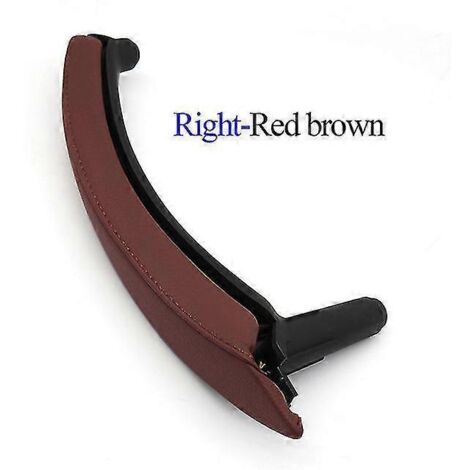 Poignée de porte intérieure de remplacement en cuir pour BMW X5 X6 E70 E71 (2007-2013) - Rouge/Marron (côté droit)