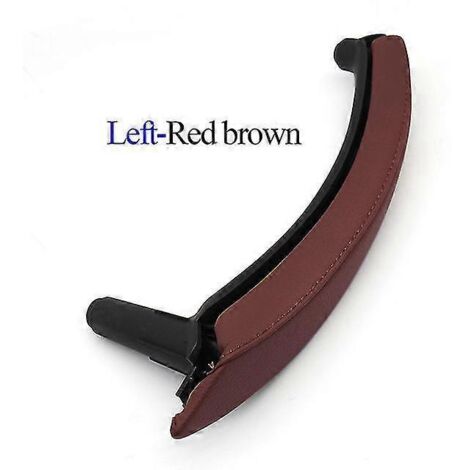 Poignée de porte intérieure de remplacement en cuir pour BMW X5 X6 E70 E71 (2007-2013) - Rouge/Marron (côté gauche)