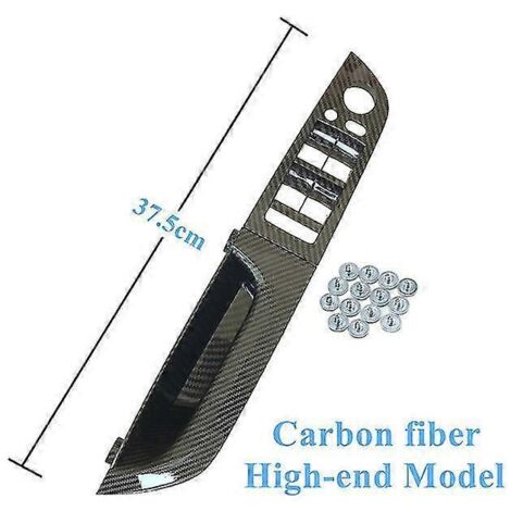 Poignée de porte intérieure de remplacement pour BMW Série 3 E90 E91 316 318 320 325 328i (côté conducteur gauche) - Finition carbone 37,5 cm - Haut de gamme