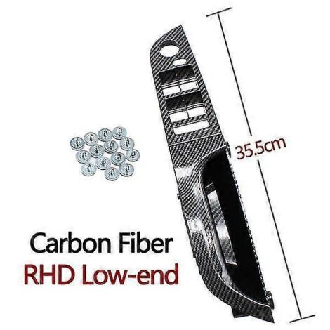 Poignée de porte intérieure en fibre de carbone pour BMW Série 3 E90 E91 316 318 320 325 328i (2004-2012) - Côté conducteur à droite - Hauteur : 355 mm