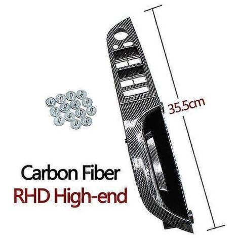 Poignée de porte intérieure en fibre de carbone pour BMW Série 3 E90 E91 316 318 320 325 328i (2004-2012) - Côté conducteur à droite - Hauteur : 355 mm