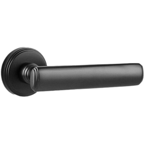 Poignée de porte intérieure en laiton avec serrure, verrou de confidentialité pour chambre à coucher, quincaillerie moderne noire