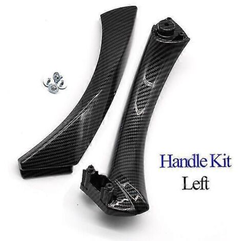 Poignée de porte intérieure gauche (kit de poignée gauche) en fibre de carbone améliorée avec cache pour BMW Série 3 E90 E91 E92 316 318 320 325 328i