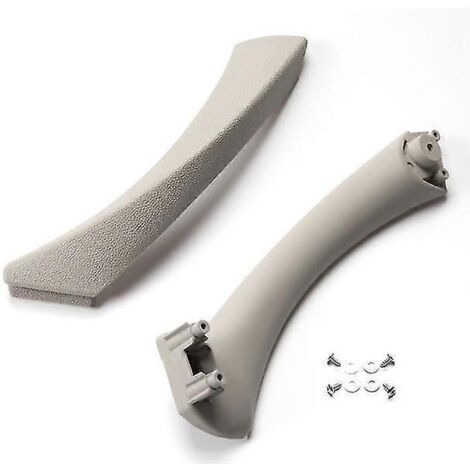 Poignée de porte intérieure grise (celle de gauche) pour BMW Série 3 318 320 325 330 E90 E91 (2004-2012). Support d'accoudoir inclus. Couleur : gris, beige, noir.