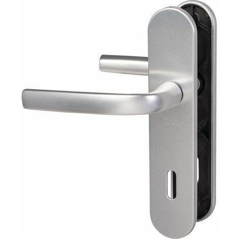 Vachette – Poignée de porte intérieure monobloc en aluminium – Finition anodisée argent – Entraxe 165 mm – Compatible épaisseur 40 mm