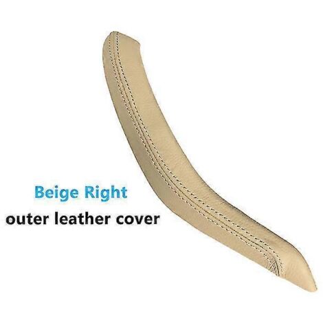Poignée de porte intérieure passager avec revêtement extérieur en cuir de remplacement pour BMW X5 X6 F15 F16 2014-2018 - Poignée de porte intérieure - beige droite