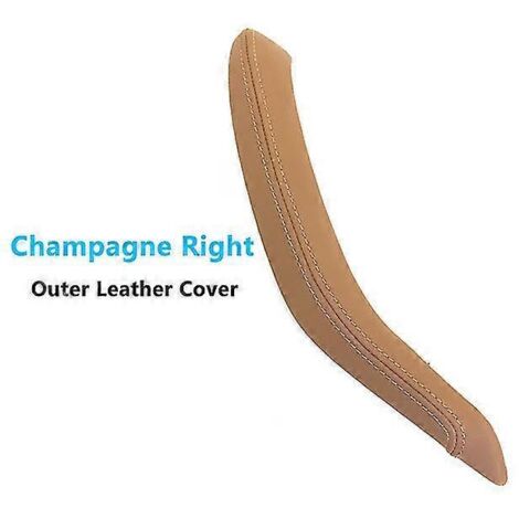 Poignée de porte intérieure passager avec revêtement extérieur en cuir de remplacement pour BMW X5 X6 F15 F16 2014-2018 - Poignées de porte intérieures - couleur champagne droite