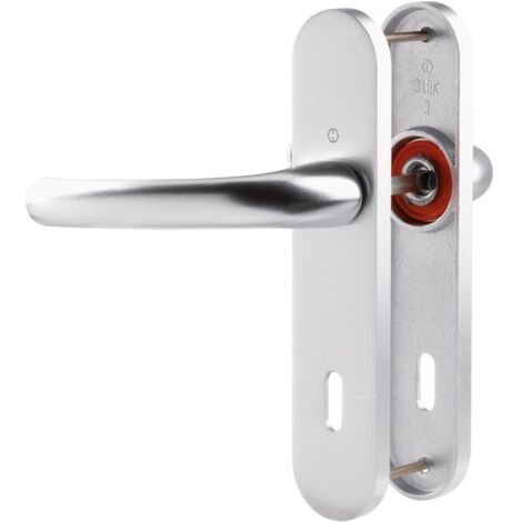 Poignée de porte intérieure - Tokyo - Hoppe Et Cie - Gris argent - Clé L - 165 mm