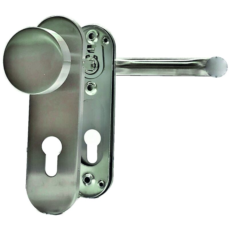 Poignées de porte 'klose ' inox 304 Coupe Feu 'felix' Avec bouton fixe, axe 72 mm
