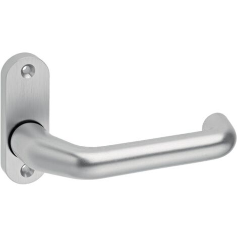 Poignée de porte profilée avec trou 1391/0000 Aluminium F1, diamètre 8 mm, courbé