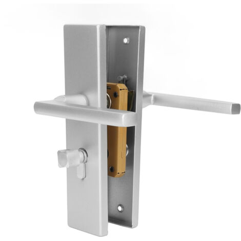 Poignée de porte robuste en alliage d'aluminium résistant aux chocs, installation facile, levier de porte droit avec clés pour réparation