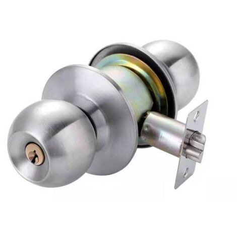 Poignée De Porte, Ronde Bouton Serrure Verrouillage Porte, Verrouillage par clés, Taille du loquet 70mm