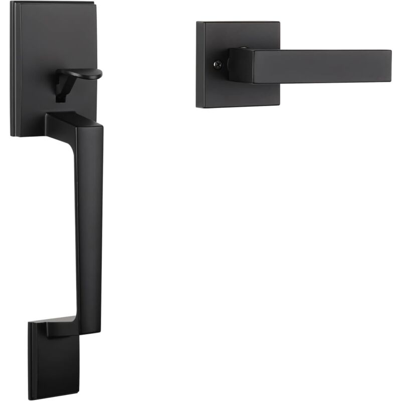 Poignée de porte serrure de porte à grande poignée Serrure à poignée rabattable en alliage de zinc