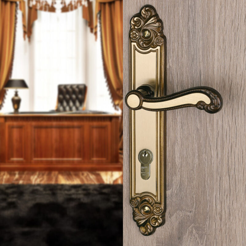 Ouvre&deco - Ouvre&Déco - 2 poignées de porte louis xv cylindre, laiton patiné entraxe 195 mm